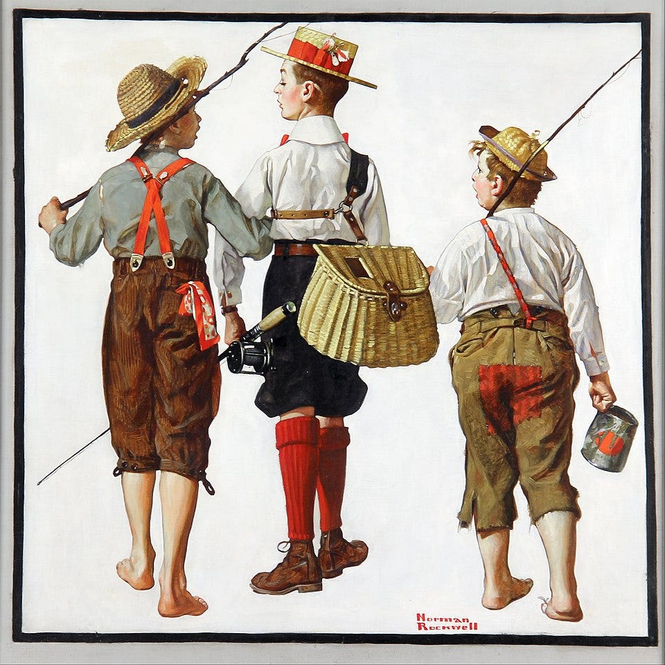 File:Norman Rockwell - Fishing Trip, They'll Be Coming Back Next Week - Google Art Project.jpg