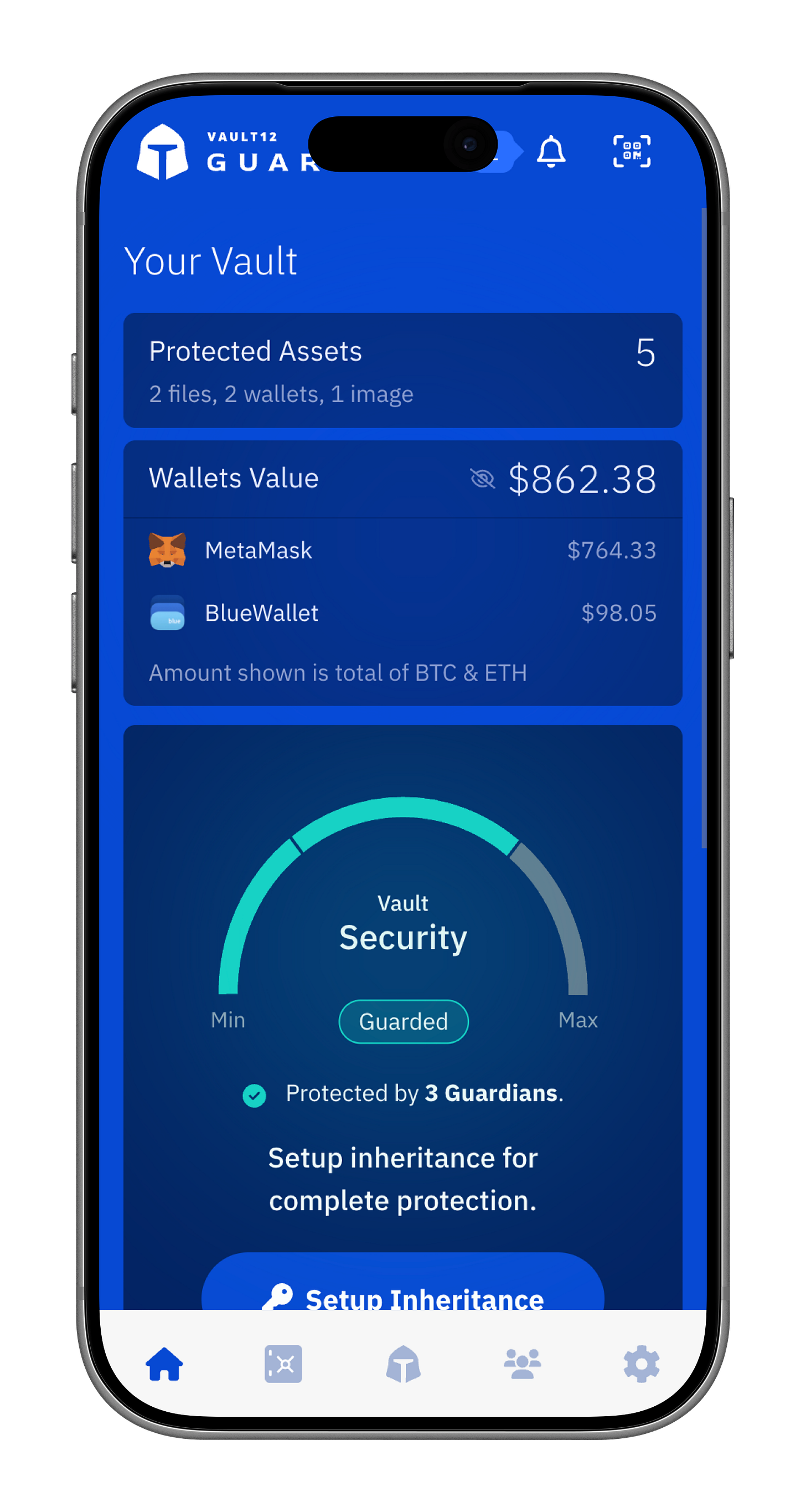 New Vault12 Guard Dashboard