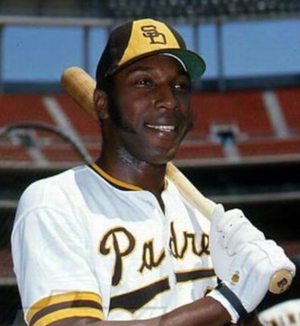Willie McCovey in uniform at San Diego Stadium circa 1974 Willie McCovey in uniform at San Diego Stadium circa 1974