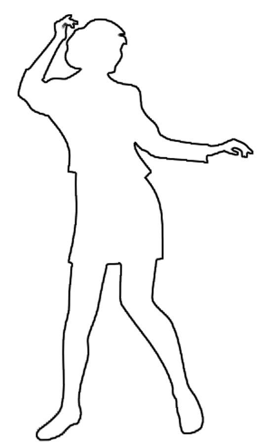 Pencil drawings of the outline of a woman's body dancing