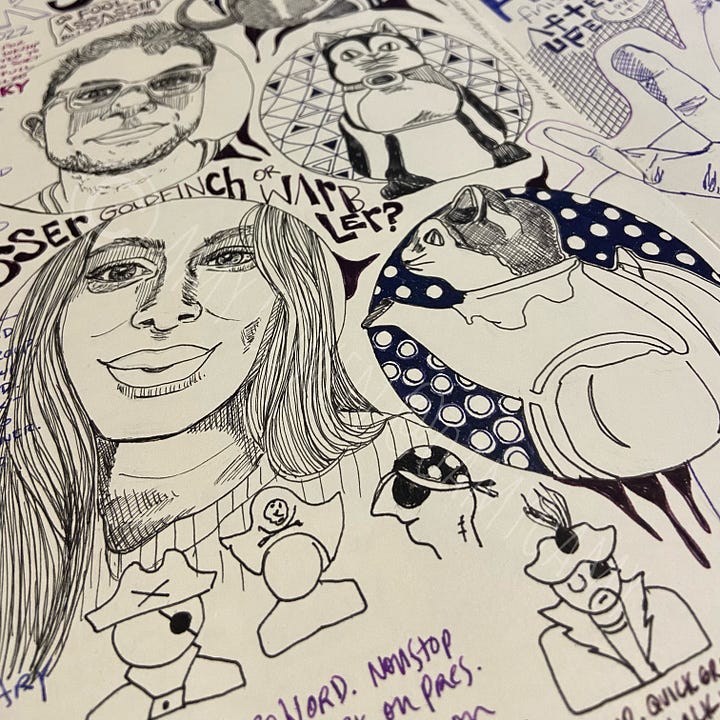 Images of icons on illustrated journal pages