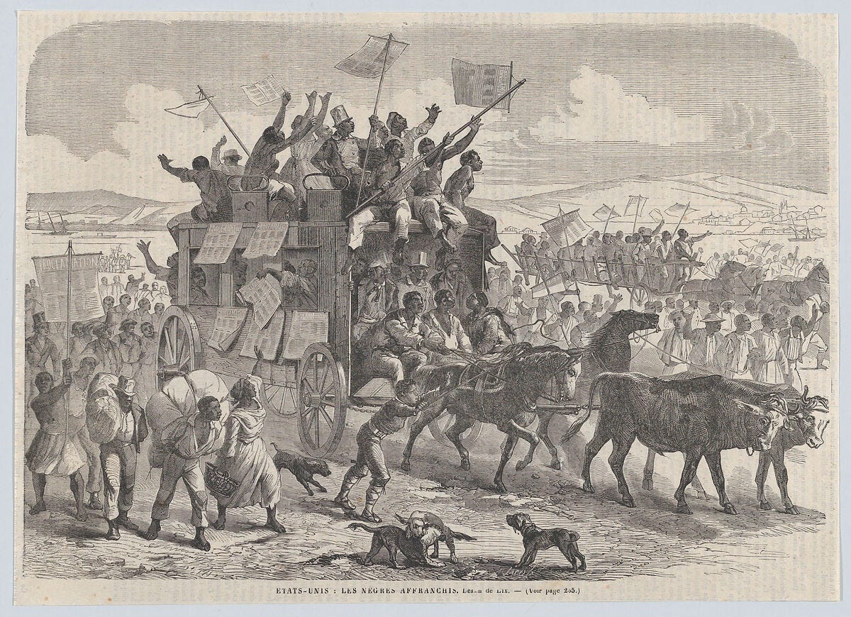 Emancipated Blacks in the United States, from "Le Journal Illustré", Amand Jacob (French, born 1834), Wood engraving Emancipated Blacks in the United States, from "Le Journal Illustré", Amand Jacob (French, born 1834), Wood engraving