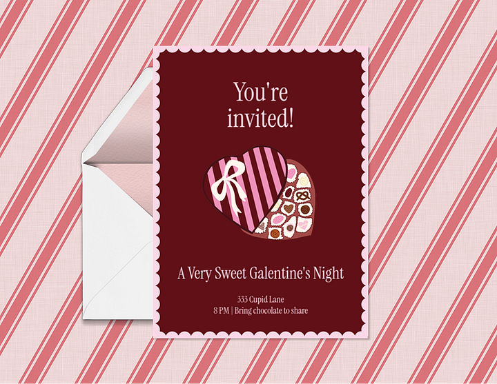 Two Galentine's Day invitation templates available on evite.com