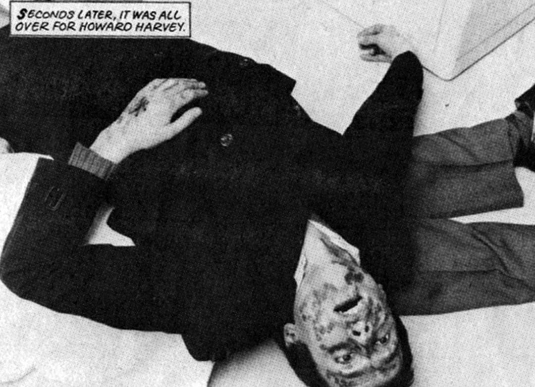 A dying Howard Harvey from the Eagle comic's Doomlord strip