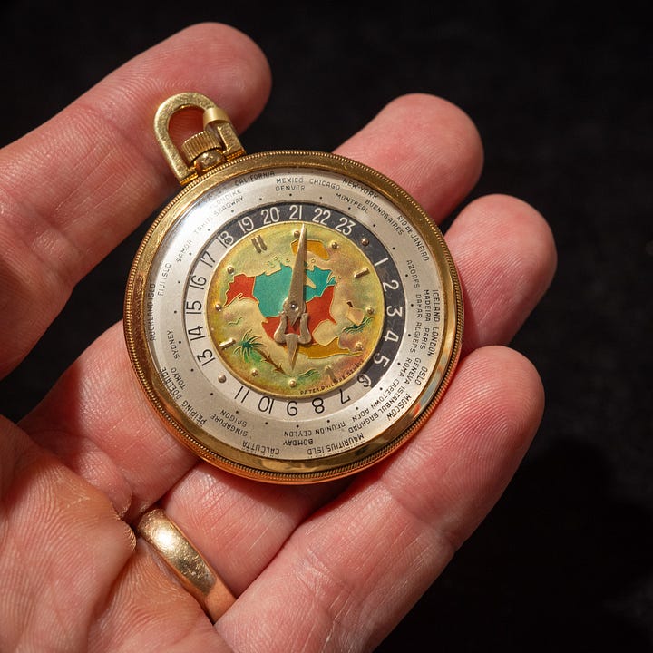 Monaco Legend and Davide Parmigiani also had a preview of next week's auction. I'll share a few more lots later this week. This enamel Patek Philippe 605 world timer is a standout. 