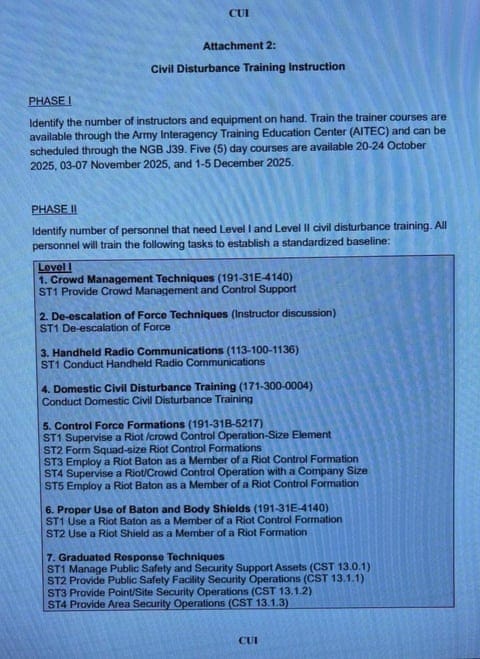 a document titled attachment 2 civil disturbance training instruction a document titled attachment 2 civil disturbance training instruction
