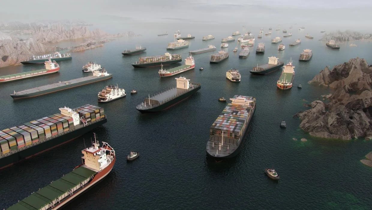A file photo of ships in the Strait of Hormuz, the closure of which has a huge affect on the world’s fuel supply.