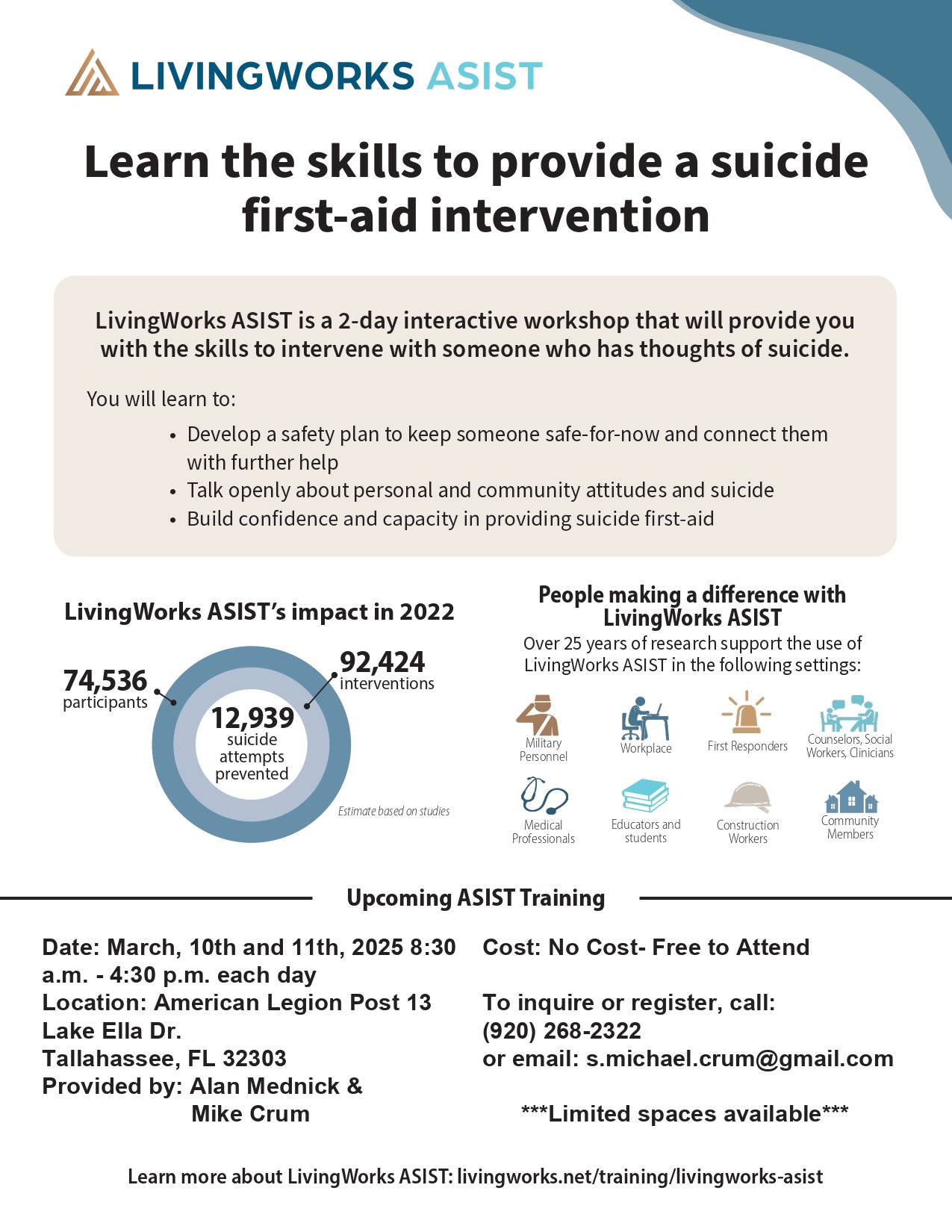 Suicide Prevention Training in Tallahassee, Florida Suicide Prevention Training in Tallahassee, Florida