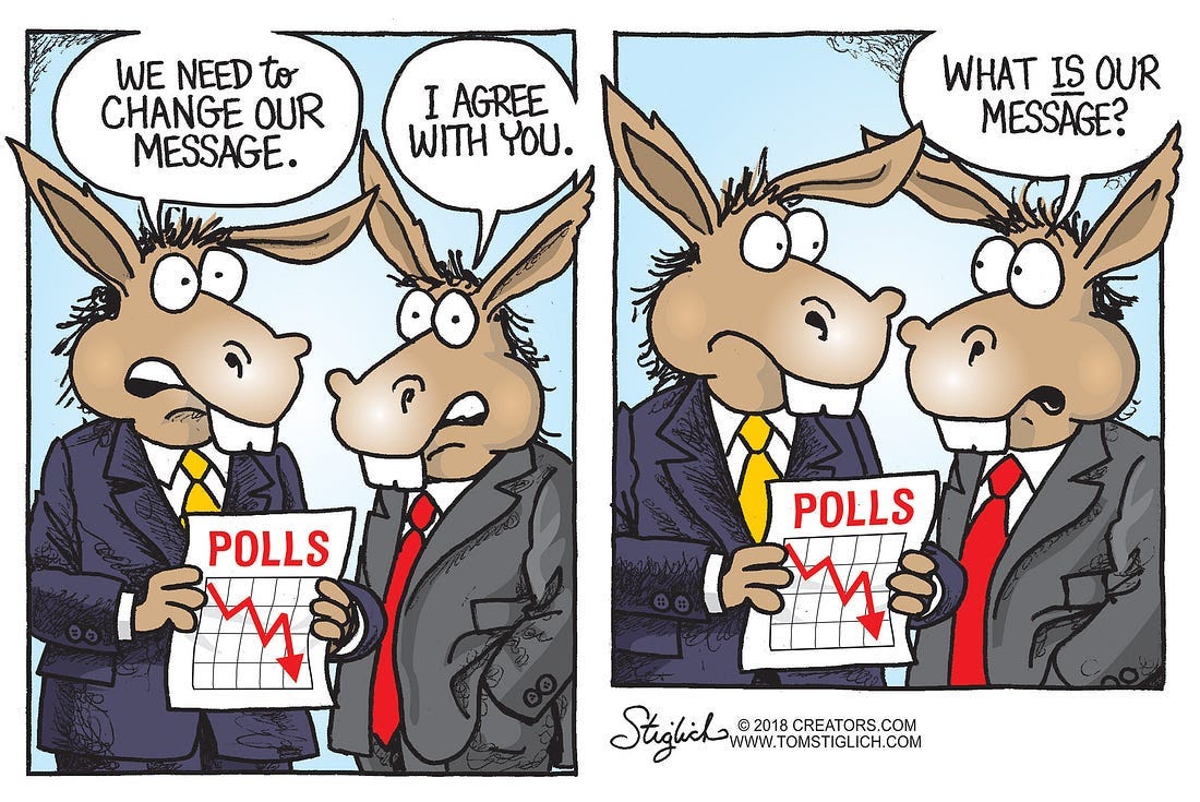 Political cartoon US Democrats polls message | The Week Political cartoon US Democrats polls message | The Week