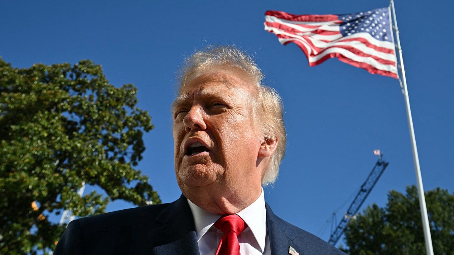 Donald Trump speaks to the press on the South Lawn of the White House, Oct. 7, 2026 Donald Trump speaks to the press on the South Lawn of the White House, Oct. 7, 2026