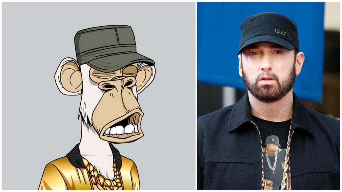 Eminem spent close to half a million dollars on a Bored Ape Yacht Club NFT  that looks like him. - Luxurylaunches