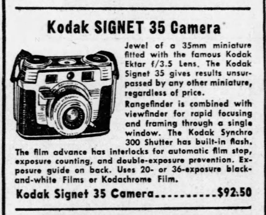Kodak Signet 35 - by Sean Lamb - The Kodak Collector