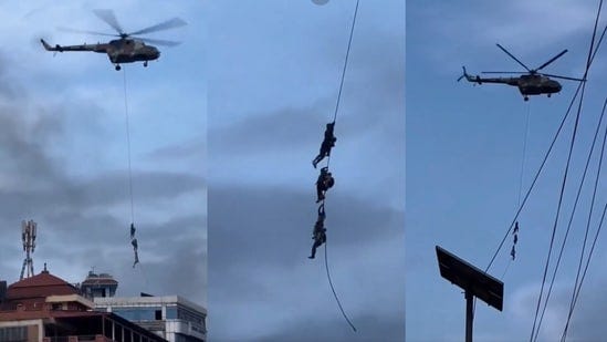 Nepal ministers cling to army chopper ropes to flee 'Gen Z' protesters'  fury | Video | Latest News India