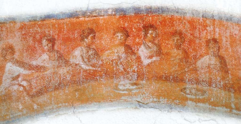 Catacombe di Priscilla, Rome - Fresco of a Christian Agape feast - Fractio  panis - Greek chapel - 2nd - 4th century - PICRYL - Public Domain Media  Search Engine Public Domain Search