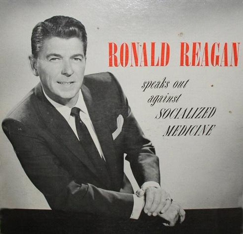 Album cover: 'Ronald Reagan Speaks Out Against Socialized Medicine' Album cover: 'Ronald Reagan Speaks Out Against Socialized Medicine'