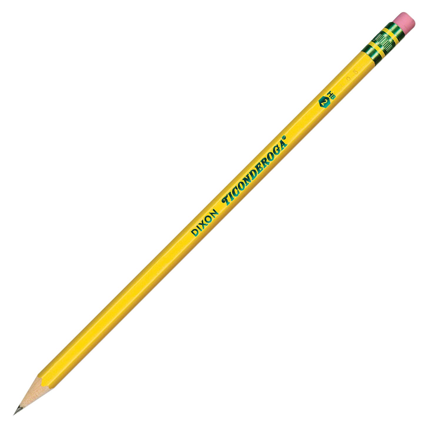 Dixon Ticonderoga Wood-Cased #2 HB Pencils, Pre-Sharpened, Box of 12,  Yellow (13806)