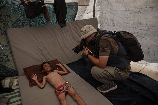 Freelance journalist Ahmed Jihad Ibrahim Al-arini continues his work in Gaza to document the humanitarian crisis faced by displaced Palestinians and...