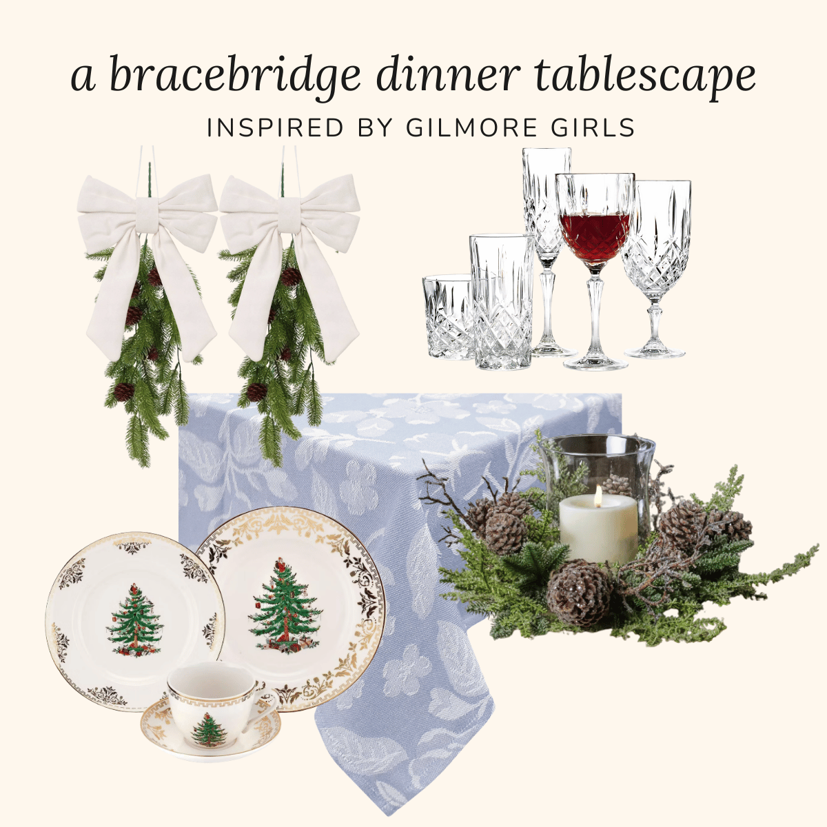bracebridge tablescape inspired by gilmore girls
