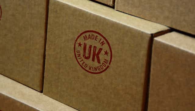 Boxes stamped with 'Made in UK' Boxes stamped with 'Made in UK'