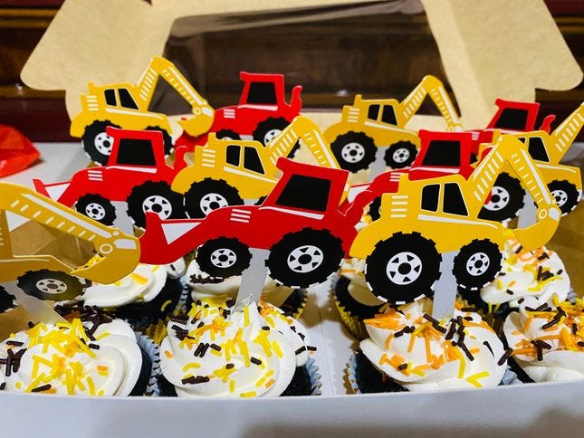 Construction-themed cupcakes made by Drizzles Bakeshop & Café for our kiddie birthday party at home Construction-themed cupcakes made by Drizzles Bakeshop & Café for our kiddie birthday party at home