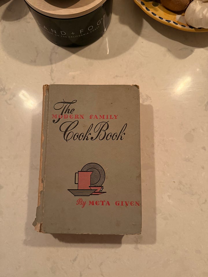 my childhood cookbook I found at a thrift store