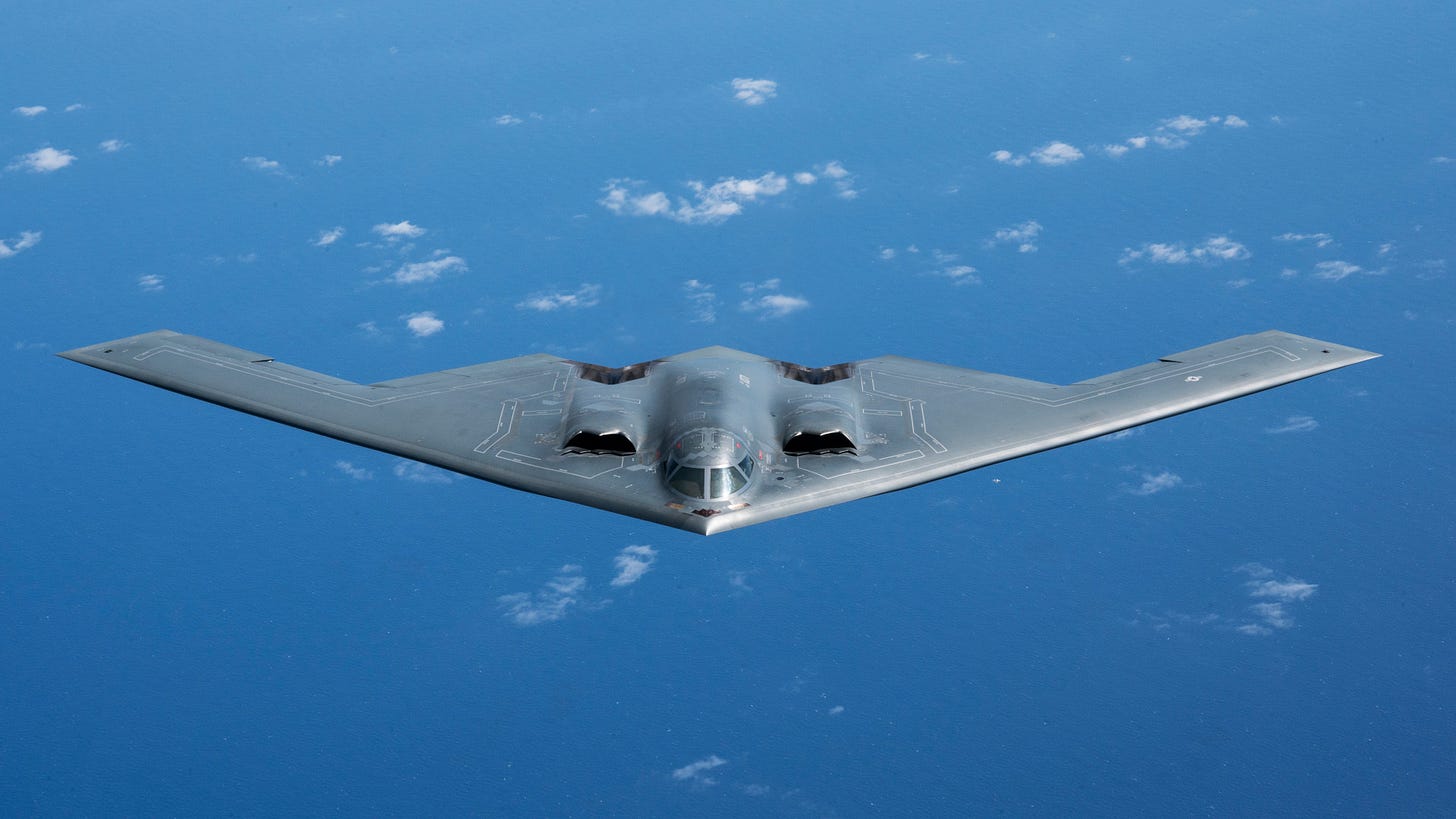 A significant force of B-2 Spirit stealth bombers looks to be currently wending its way to the Indian Ocean island of Diego Garcia.