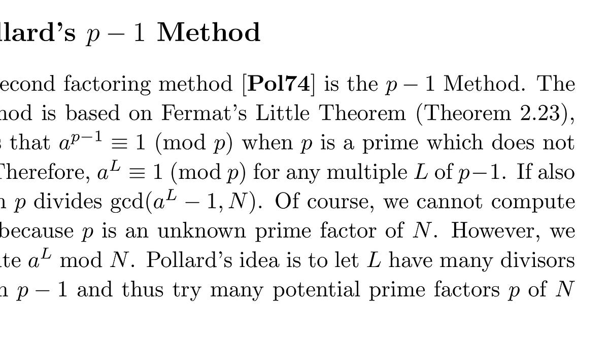 Pollard's P-1 Factoring Algorithm in Plain C