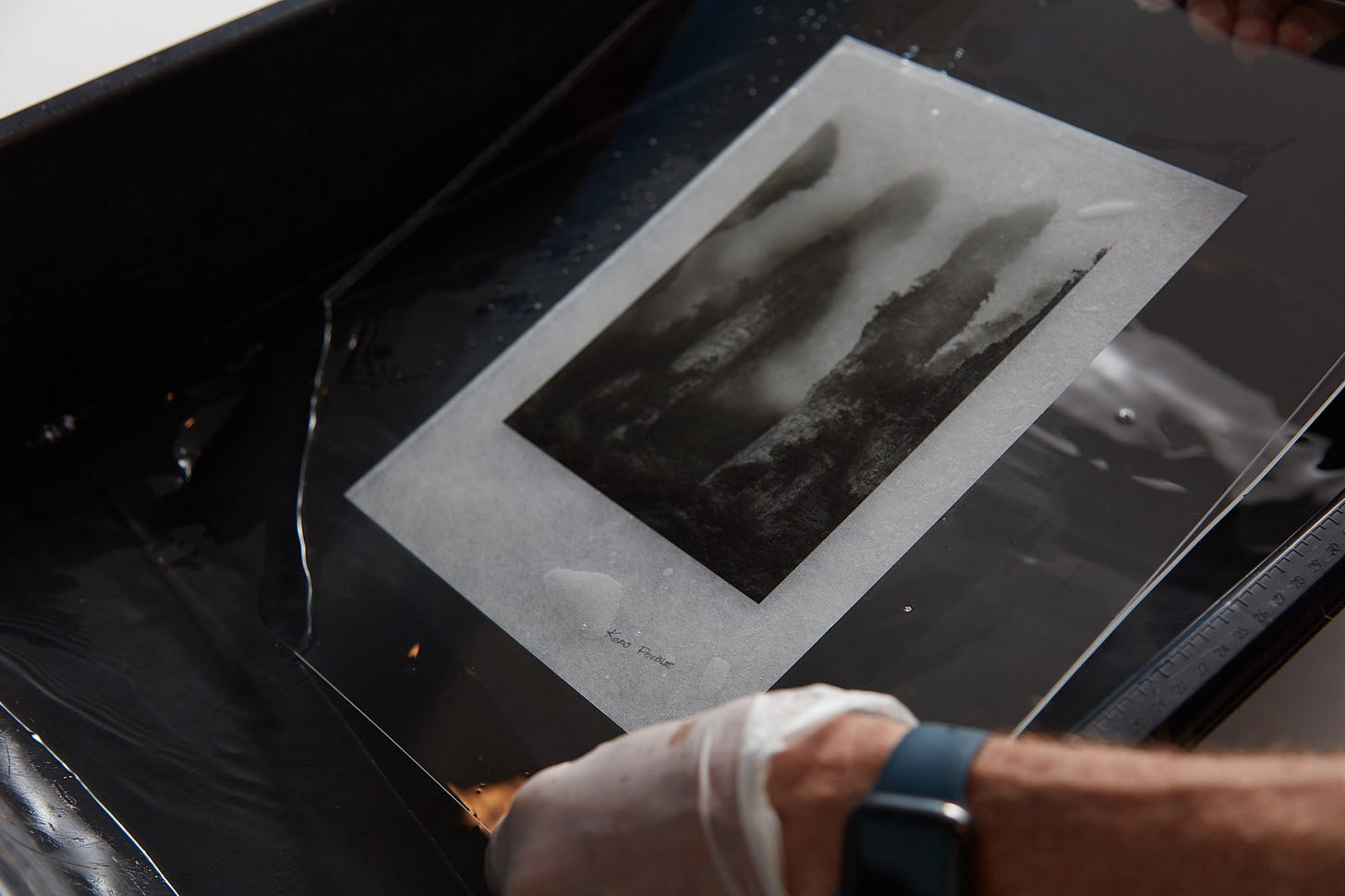 Awagami print wet on glass Awagami print wet on glass