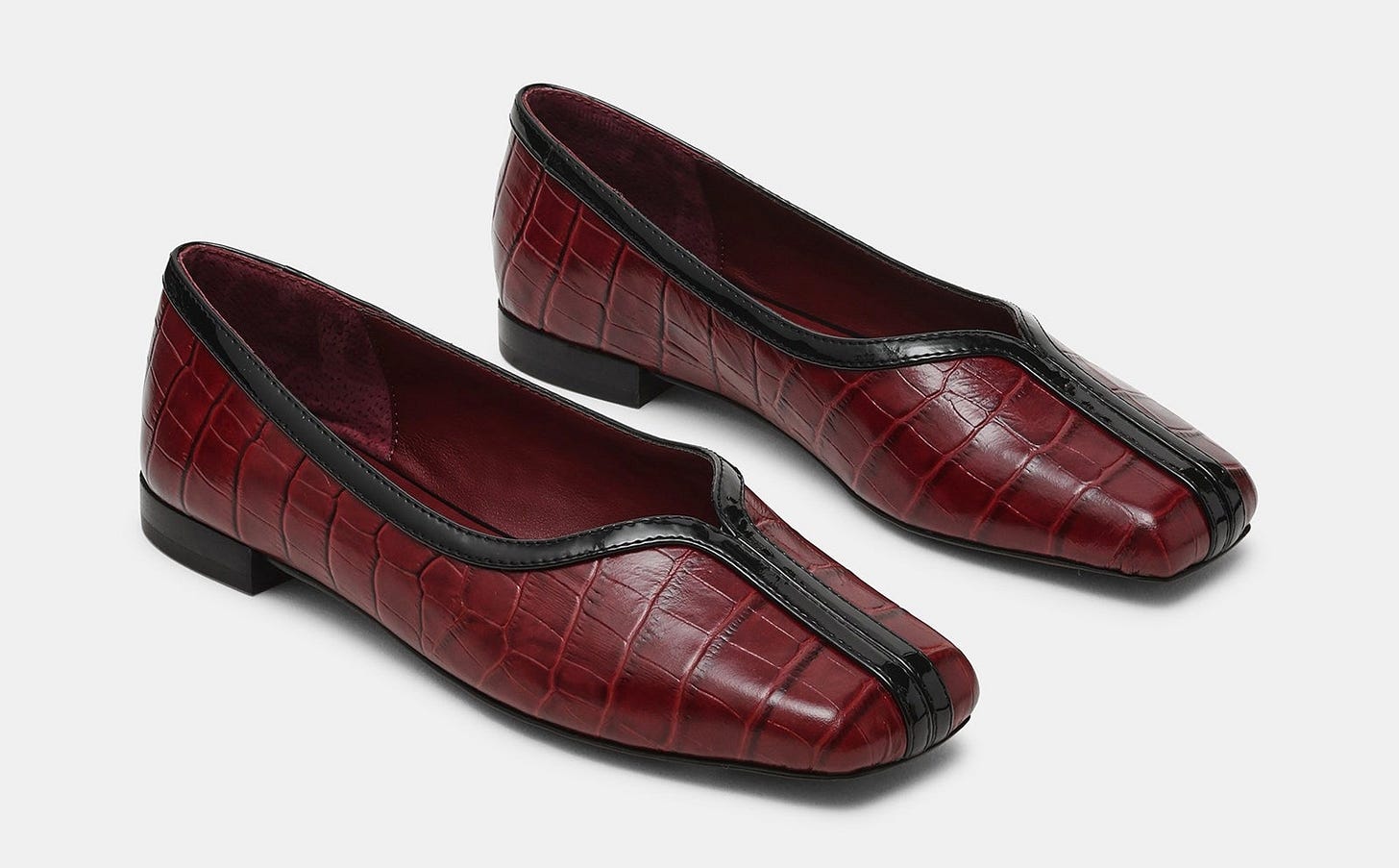 DORELIA BURGUNDY CROCODILE LEATHER - view 2 DORELIA BURGUNDY CROCODILE LEATHER - view 2