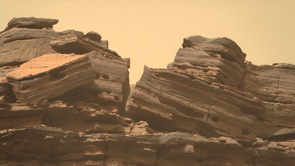 Rocky outcroppings on the surface of Mars, as captured by NASA's Perseverance rover Rocky outcroppings on the surface of Mars, as captured by NASA's Perseverance rover