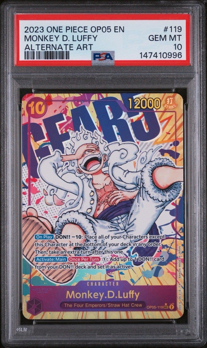 ONE PIECE MONKEY D. LUFFY 2023 OP05-AWAKENING OF THE NEW ERA #119 ALT ART PSA 10