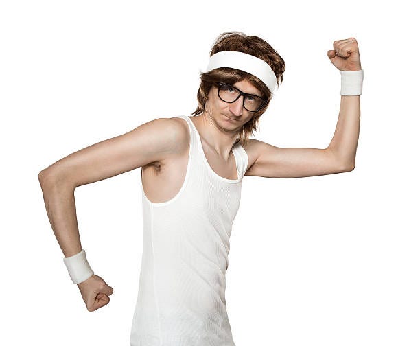 Funny Retro Sports Nerd Stock Photo - Download Image Now - Men, Nerd, Slim  - iStock