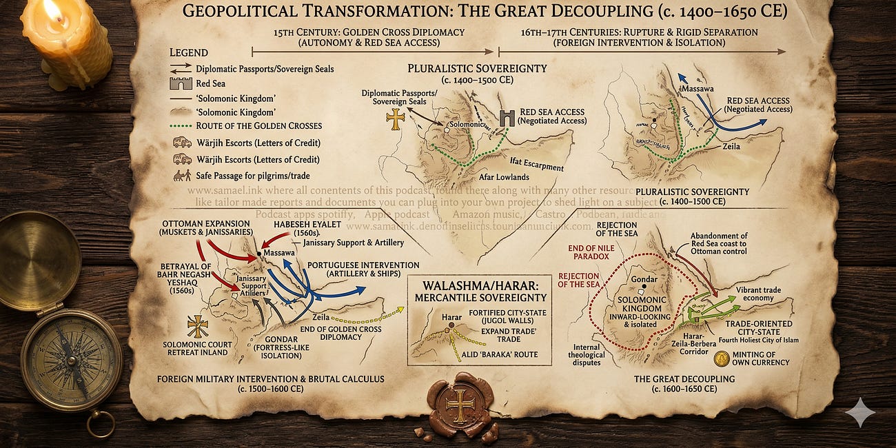 Golden Crosses and Gunpowder: The Great Decoupling of the Horn (15th–17th Centuries)