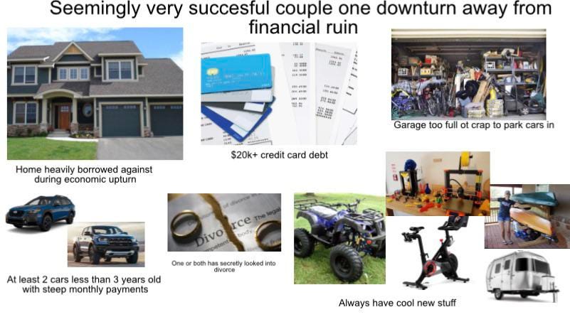 Seemingly very successful couple one downturn from financial ruin  starterpack : r/starterpacks