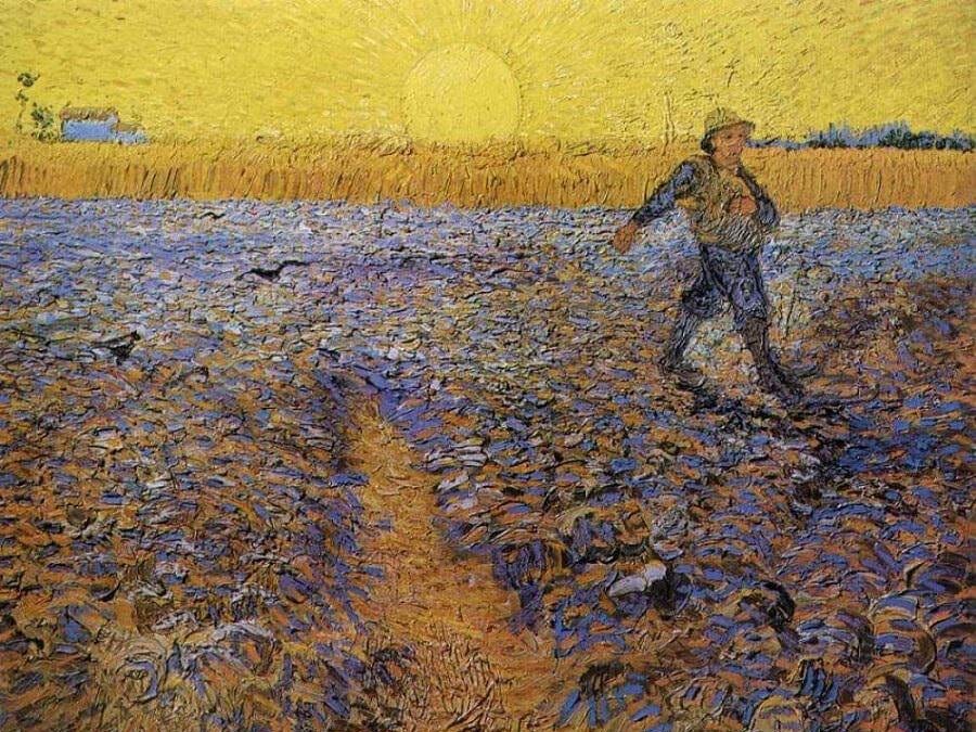 Sower at Sunset, 1888 by Vincent Van Gogh