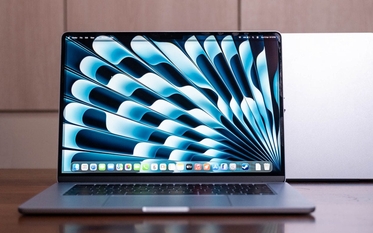 Front view of the Apple MacBook Air M5