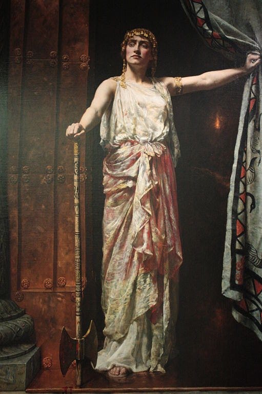 Clytemnestra by John Collier, 1882 Clytemnestra by John Collier, 1882
