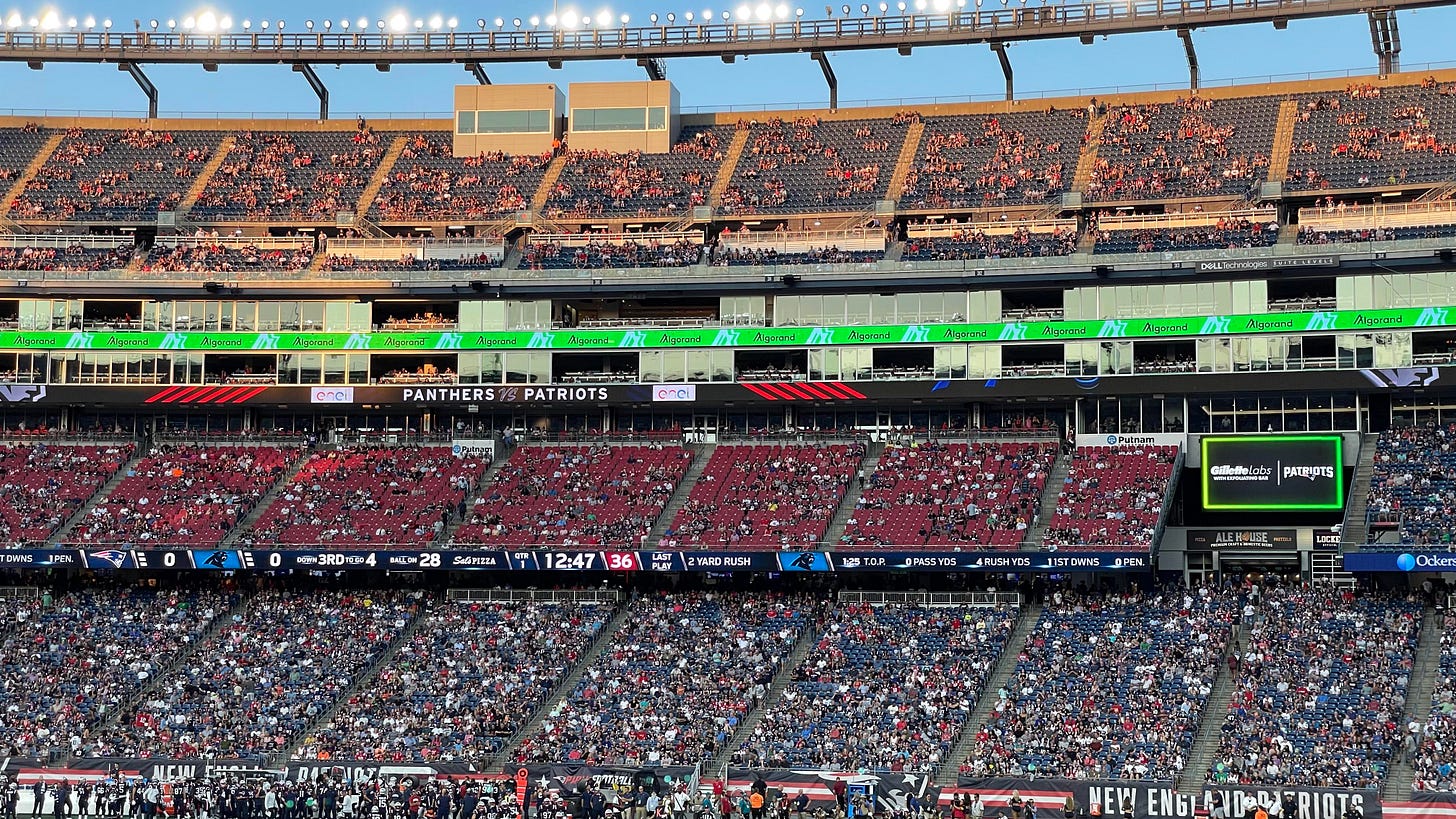 Algorand featured at Gillette Stadium during the Patriots vs Panthers game.