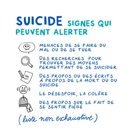Images de prévention et d’éducation sur le sujet du suicide