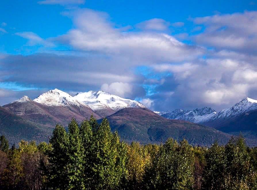 Chugach Mountain range near Anchorage, Alaska.