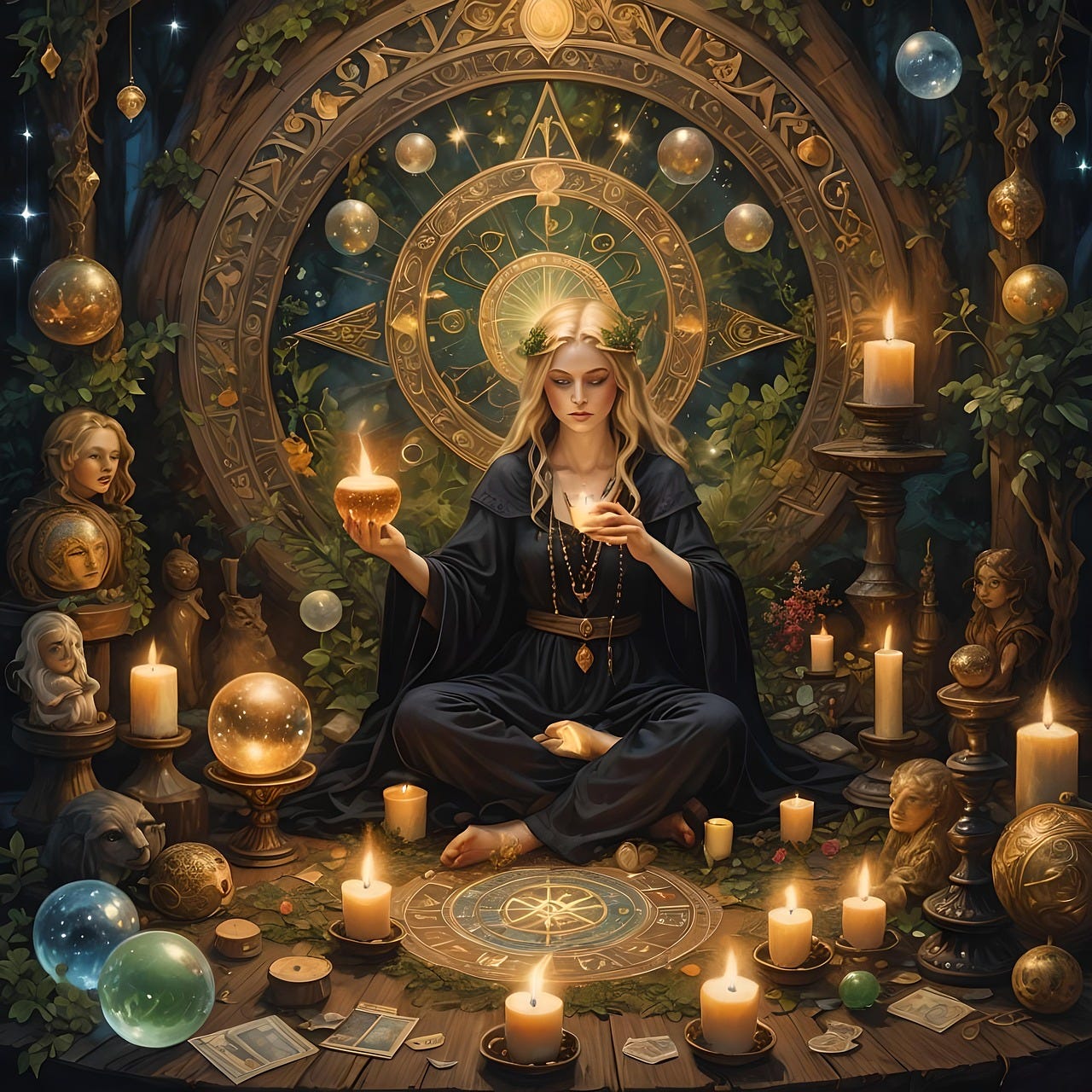 Free ai generated wiccan witch witch illustration