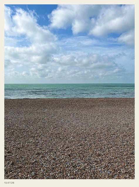 3 view of the English coast, in colour and monochrome