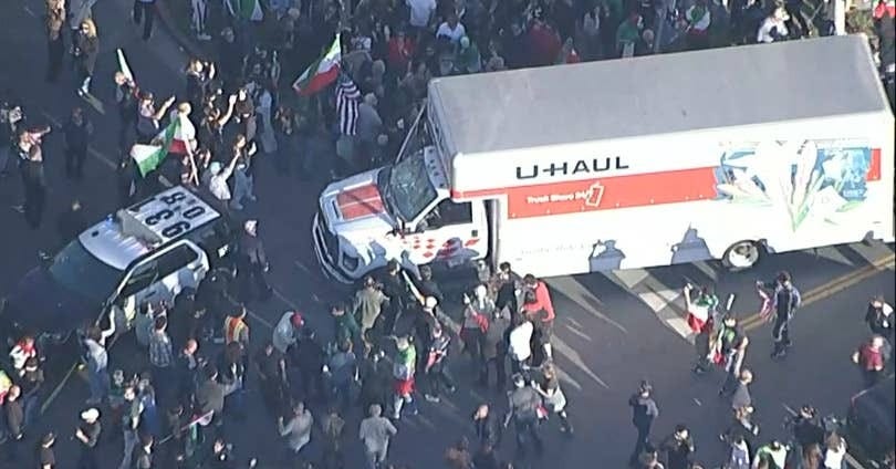 U-Haul drives into Los Angeles protest, driver detained