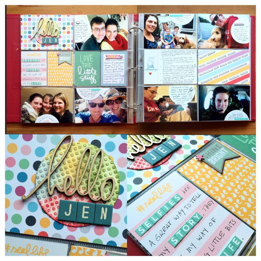 rukristin's Awesome Ladies Project Scrapbook Challenge 2.3 Technique Challenge: Selfies | Jen Campbell