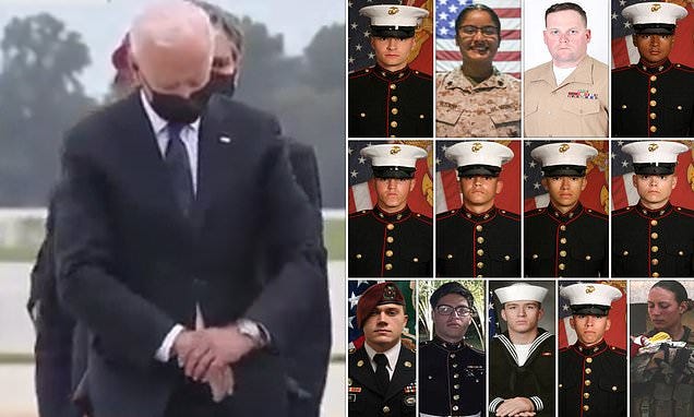 Biden appears to check his WATCH during ceremony honoring the 13 US ... Biden appears to check his WATCH during ceremony honoring the 13 US ...