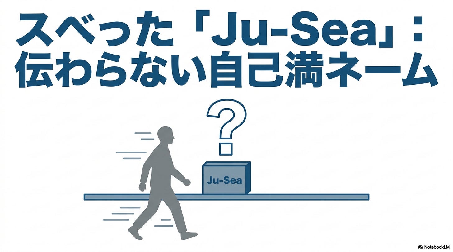 棚の「Ju-Sea」を素通りする買い物客のイラスト。 棚の「Ju-Sea」を素通りする買い物客のイラスト。