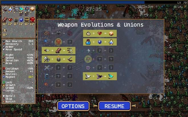 Vampire Survivors Weapon Evolution Vampire Survivors Weapon Evolution