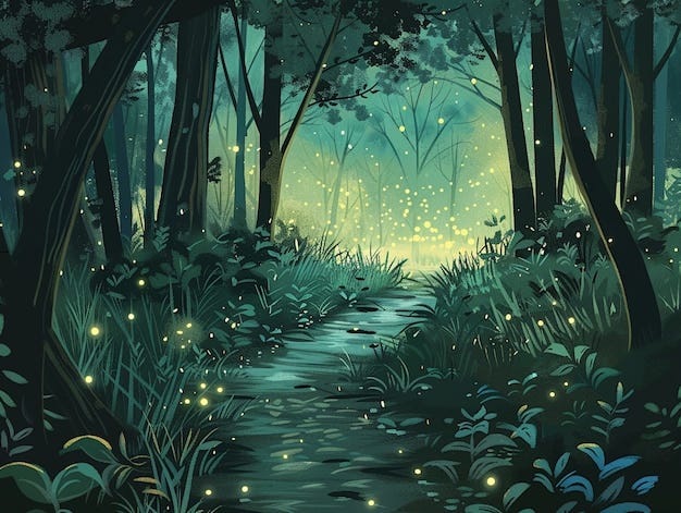 Jungle landscape cartoon