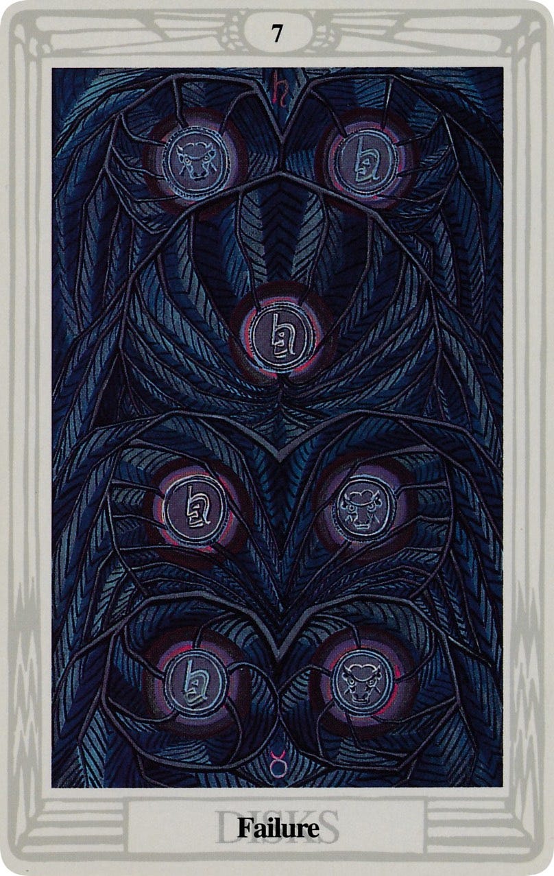 Seven of Disks - Failure - Thoth Tarot