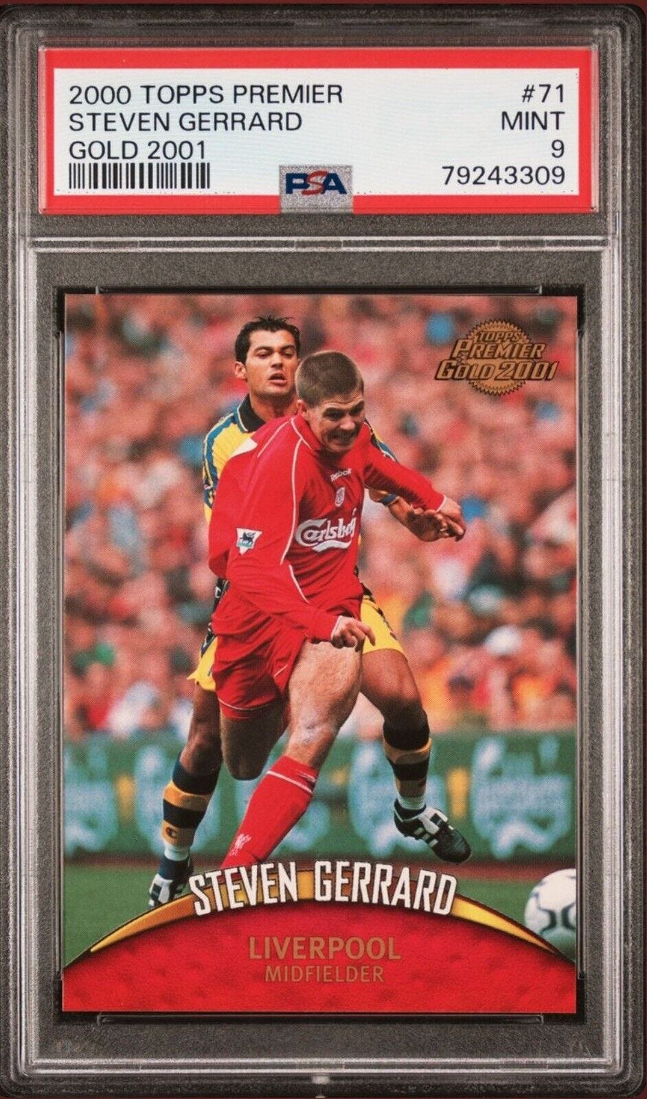2000 Topps Premier Gold Soccer - Steven Gerrard - Rookie RC - PSA 9 MINT - Picture 1 of 2
